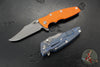 Hinderer Eklipse 3.5"- Bowie Edge- Battle Blue Ti And Various G-10 Handle Scales- Working Finish S45VN Blade