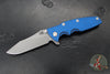 Hinderer Eklipse 3.5"- Skinny Slicer Edge- Hollow Grind- Battle Blue Titanium and Various G-10 Scales- Working Finish Magnacut Blade
