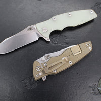 Hinderer Eklipse 3.5"- Skinny Slicer Edge- Hollow Grind- Stonewash Bronze Titanium and Various G-10 Scales- Stonewash Magnacut Blade