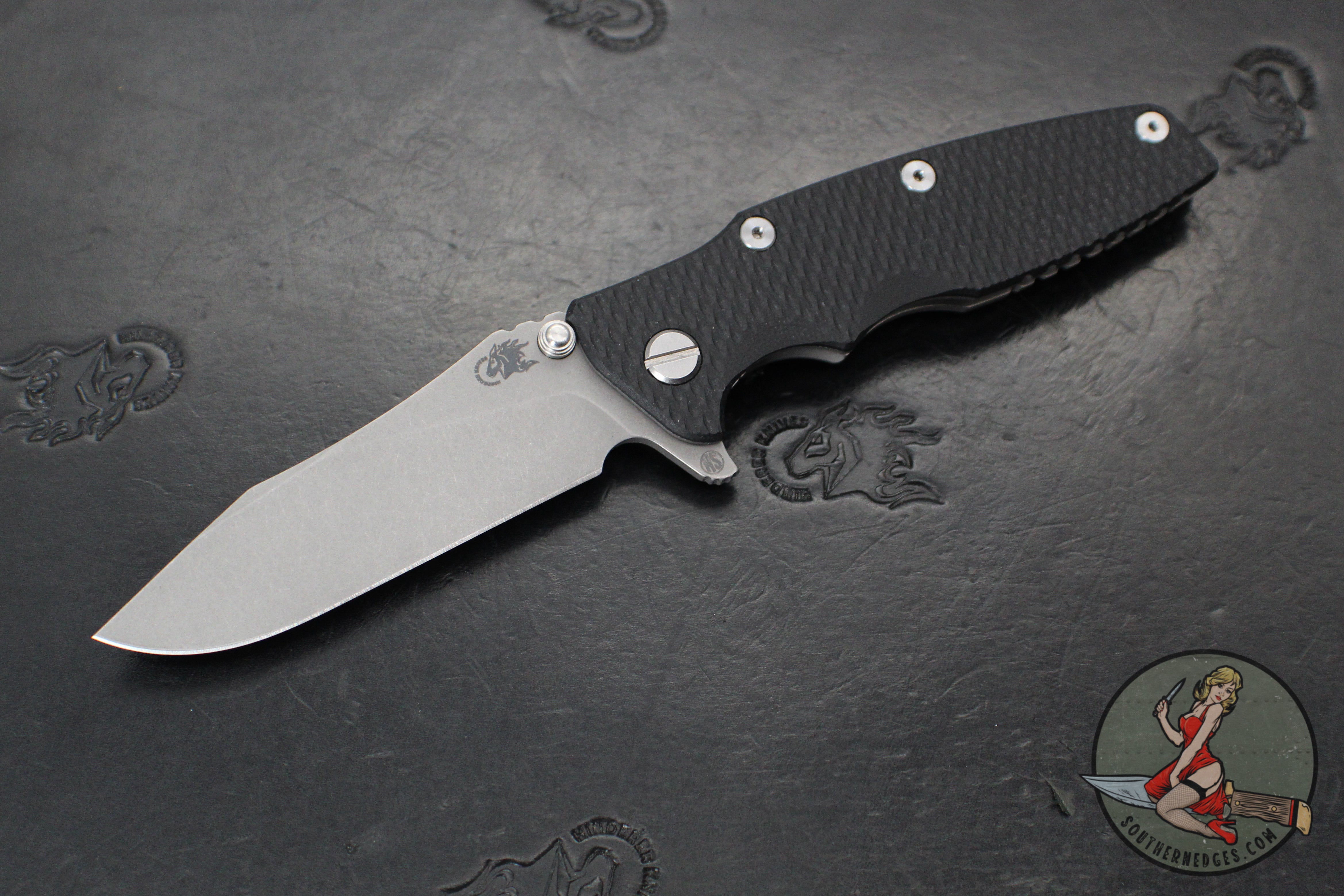 シェンリィ　TDR Hinderer Folding Knife Battle Blue G10 Handle S45VN Plain