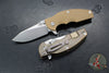 Hinderer Jurassic- Slicer Edge- Hollow Grind- Stonewash Bronze Finished Titanium and Various G-10 Handle Scales- Stonewash Finished Magnacut Steel Blade