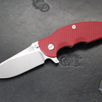 Hinderer Jurassic- Slicer Edge- Hollow Grind- Stonewash Bronze Finished Titanium and Various G-10 Handle Scales- Stonewash Finished Magnacut Steel Blade