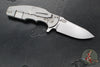 Hinderer Jurassic- Slicer Edge- Hollow Grind- Stonewash Finished Titanium and Various G-10 Handle Scales- Stonewash Finished Magnacut Steel Blade