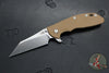 Hinderer XM-24 4.0"- Skinny Wharncliffe Edge- Stonewash Bronze Finished Titanium And Various G-10 Handles- Stonewash S45VN Blade