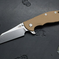 Hinderer XM-24 4.0"- Skinny Wharncliffe Edge- Stonewash Bronze Finished Titanium And Various G-10 Handles- Stonewash S45VN Blade
