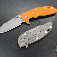 Hinderer XM-18 3.5"- Skinny Harpoon Spanto- Working Finish Titanium And Various G-10 Handles- Working Finish Magnacut Steel Blade
