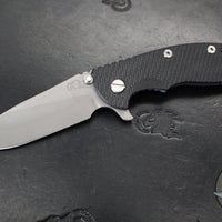 Hinderer XM-18 3.5"- Skinny Slicer- Hollow Grind- Battle Blue Finished Titanium And Various G-10 Handles- Working Finish Magnacut Steel Blade