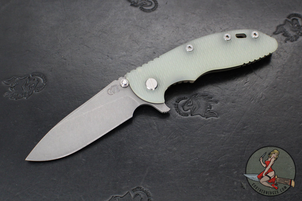 Hinderer XM-18 3.5"- Skinny Slicer- Hollow Grind- Battle Bronze Finished Titanium And Various G-10 Handles- Working Finish Magnacut Steel Blade