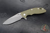Hinderer XM-18 3.5"- Skinny Slicer- Hollow Grind- Battle Green Finished Titanium And Various G-10 Handles- Working Finish Magnacut Steel Blade