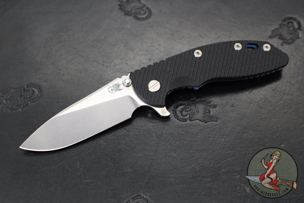Hinderer XM-18 3.5"- Skinny Slicer- Hollow Grind- Stonewash Blue Finished Titanium And Various G-10 Handles- Stonewash Finished Magnacut Steel Blade