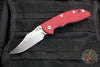 Hinderer XM-18 3.5"- NON FLIPPER- Bowie Edge- Stonewash Blue Ti And Red G-10- Stonewash Finished S45VN Steel Blade