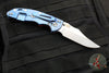 Hinderer XM-18 3.5"- NON FLIPPER- Bowie Edge- Stonewash Blue Ti And Red G-10- Stonewash Finished S45VN Steel Blade