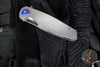 Holt Bladeworks Morpheus Flipper- Field Pattern Titanium- Burnished In The Nude Titanium Handles- M390 Near Mirror Blade Finish SN1870