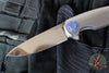 Holt Bladeworks Morpheus Flipper- Feather Pattern Titanium- Burnished In The Nude Titanium Handles- VANAX Near Mirror Blade Finish SN1879