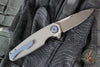 Holt Bladeworks Morpheus Flipper- Field Pattern Titanium- Burnished In The Nude Titanium Handles- M390 Near Mirror Blade Finish SN1882