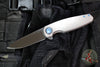 Holt Bladeworks Morpheus Flipper- Field Pattern Titanium- Burnished In The Nude Titanium Handles- M390 Near Mirror Blade Finish SN1882