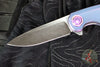 Holt Bladeworks Morpheus Flipper- Bent Starburst Pattern Anodized Titanium Handles- VANAX Stonewash Blade Finish SN1918