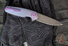 Holt Bladeworks Morpheus Flipper- Bent Starburst Pattern Anodized Titanium Handles- VANAX Stonewash Blade Finish SN1918