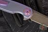 Holt Bladeworks Morpheus Flipper- Bent Starburst Pattern Anodized Titanium Handles- VANAX Stonewash Blade Finish SN1918