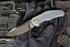 Holt Bladeworks Renegade Flipper SN281- Feather Pattern Anodized Titanium Handles- M390 Near Mirror Blade Finish