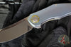 Holt Bladeworks Renegade Flipper SN281- Feather Pattern Anodized Titanium Handles- M390 Near Mirror Blade Finish