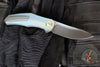 Holt Bladeworks Renegade Flipper SN281- Feather Pattern Anodized Titanium Handles- M390 Near Mirror Blade Finish
