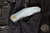 Holt Bladeworks Renegade Flipper SN281- Feather Pattern Anodized Titanium Handles- M390 Near Mirror Blade Finish