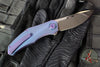 Holt Bladeworks Renegade Flipper- Bent Starburst Anodized Titanium Handles- M390 Near Mirror Blade Finish