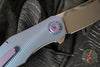 Holt Bladeworks Renegade Flipper- Bent Starburst Anodized Titanium Handles- M390 Near Mirror Blade Finish