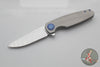 Holt Bladeworks Morpheus Flipper SN1877- Ridgeback Pattern Titanium- Burnished In The Nude Titanium Handles- M390 Stonewash 1.0 Blade Finish
