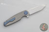 Holt Bladeworks Morpheus Flipper SN1877- Ridgeback Pattern Titanium- Burnished In The Nude Titanium Handles- M390 Stonewash 1.0 Blade Finish