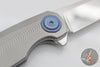 Holt Bladeworks Morpheus Flipper SN1877- Ridgeback Pattern Titanium- Burnished In The Nude Titanium Handles- M390 Stonewash 1.0 Blade Finish