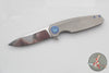 Holt Bladeworks Morpheus Flipper- Feather Pattern Titanium- Burnished In The Nude Titanium Handles- VANAX Near Mirror Blade Finish SN1879
