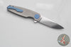 Holt Bladeworks Morpheus Flipper- Feather Pattern Titanium- Burnished In The Nude Titanium Handles- VANAX Near Mirror Blade Finish SN1879
