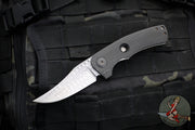 Kevin Foster- Narwhal Bowie Flipper- Carbon Fiber And Titanium Handle- Nichols Damascus Blade- Black Timascus Clip
