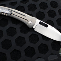 Kevin Foster- Swordfish- Carbon Fiber And Titanium Handle- Satin Blade- Steel Flame Clip