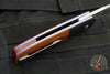 Kirby Lambert Custom Flipper- Damasteel Blade- Vintage Brown Micarta Scales- Zirconium Bolster