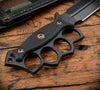 RMJ Lady Death- Knuckle Duster Trench Knife! Graphite Black Finished Blade- Black G-10