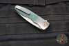 Kirby Lambert Custom Mini Blitz Flipper- Damasteel Blade- Vintage Westinghouse Green Micarta Scales- Zirconium Bolster