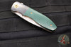 Kirby Lambert Custom Mini Blitz Flipper- Damasteel Blade- Vintage Westinghouse Green Micarta Scales- Zirconium Bolster