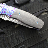 Kirby Lambert Custom Phoenix Flipper- Damasteel Blade- Carboquartz Scales- MoKuti Bolster