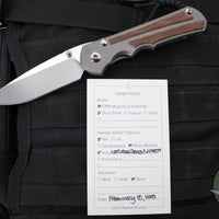 Chris Reeve- Large Inkosi- Drop Point- Glass Blasted Titanium Handle- Natural Canvas Micarta Inlay- Magnacut Steel Blade LIN-1118-006