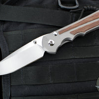 Chris Reeve- Large Inkosi- Drop Point- Glass Blasted Titanium Handle- Natural Canvas Micarta Inlay- Magnacut Steel Blade LIN-1118-006