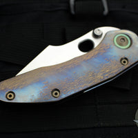Borka Blades Custom Stitch- Cosmic Finished Titanium Handles and Clip- Satin Nightmare Grind Blade USN 2023