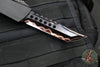 Marfione Custom Combat Troodon- Hellhound- Hefted Black Handle- Hot Blued Volcanic River Pattern Baker Forge Damascus- Copper Ringed Hardware V2
