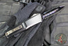 Marfione Custom Combat Troodon- Gen III- Double Edge- Black Deep Engraved Chassis- Blued Bertie Reitveld Dragonskin Ball Bearing Damascus Compound Ground Blade 1142-16 BRBLKBZFL-MCK