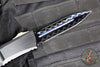 Marfione Custom Combat Troodon- Gen III- Double Edge- Black Deep Engraved Chassis- Blued Bertie Reitveld Dragonskin Ball Bearing Damascus Compound Ground Blade 1142-16 BRBLKBZFL-MCK V2