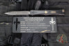 Marfione Custom Nemesis IV- Double Edge- Black Handle- Compound Ground Etched Hattori Cowry-Y Damascus Blade- Bronze Hardware 1152-16HCBKBZ-MCK