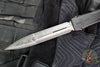 Marfione Custom Nemesis IV- Double Edge- Black Handle- Compound Ground Etched Hattori Cowry-Y Damascus Blade- Bronze Hardware 1152-16HCBKBZ-MCK
