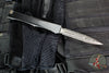 Marfione Custom Nemesis IV- Double Edge- Black Handle- Compound Ground Etched Hattori Cowry-Y Damascus Blade- Bronze Hardware 1152-16HCBKBZ-MCK